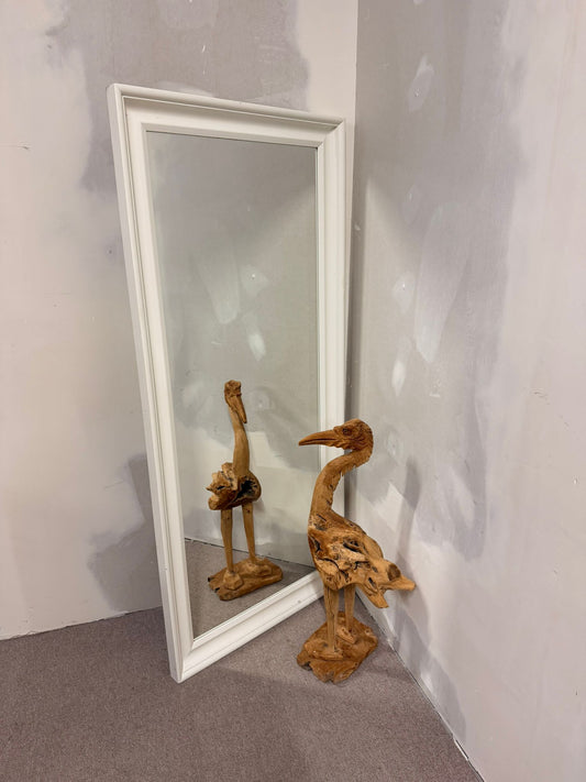 Wandspiegel mit weissem Holzrahmen, Spiegel