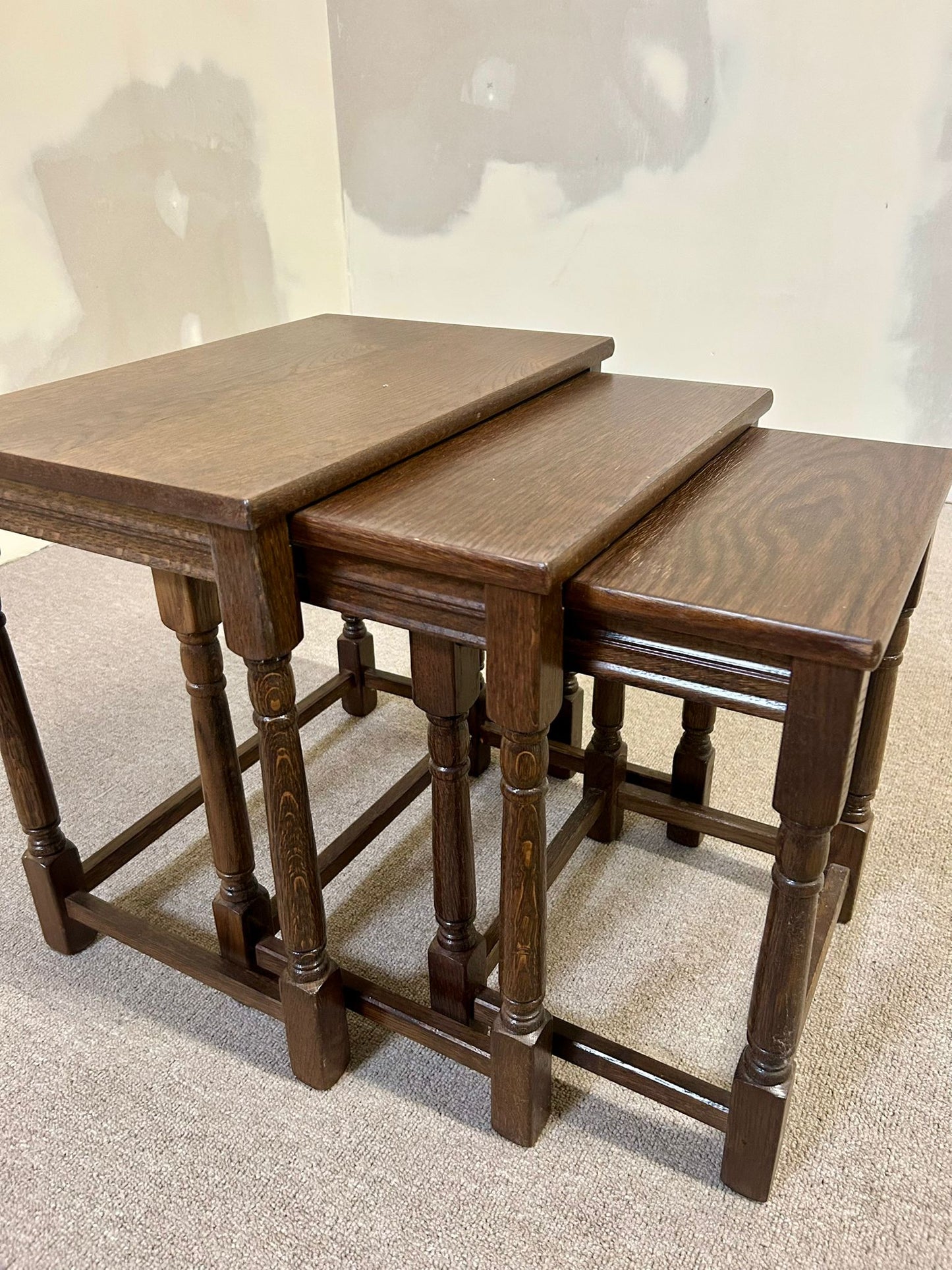 3er Set Satztische Massivholz Beistelltische Couchtische