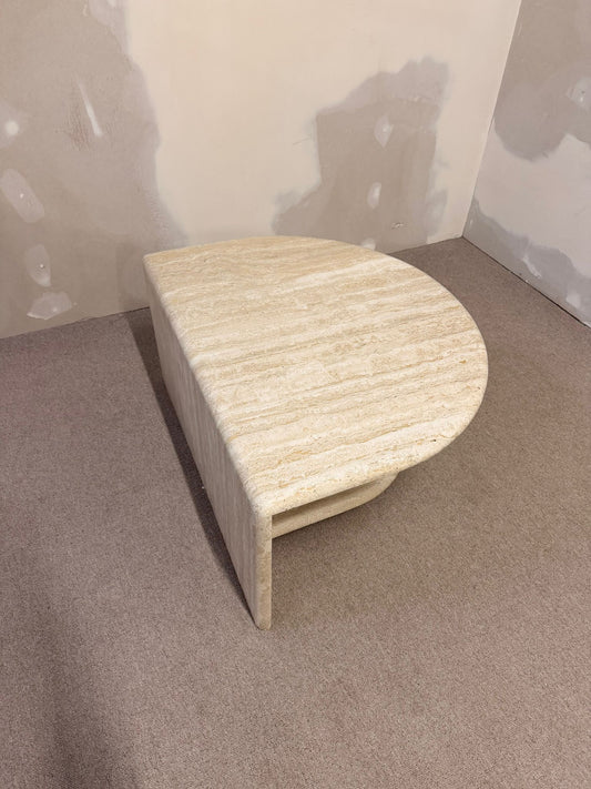 Italienischer Travertin Beistelltisch Naturstein Couchtisch