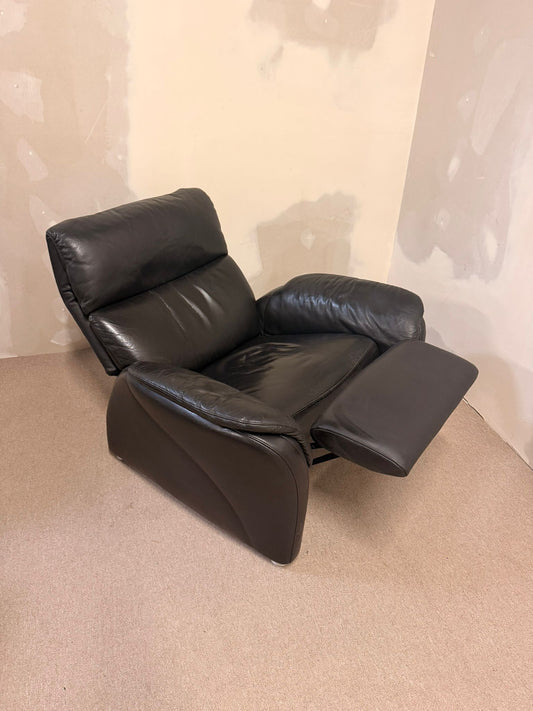 Schwarzer Ledersessel Relaxsessel Ergoline W. Schillig