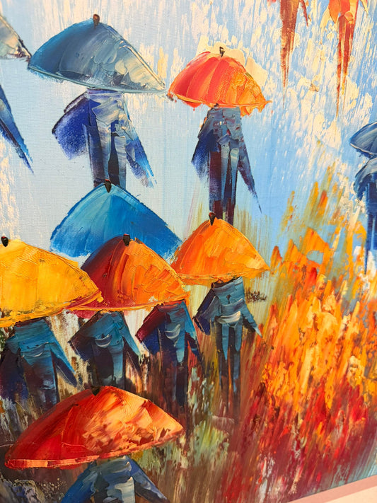 Leinwand Regen Kunstwerk angelehnt an Olha Darchuk