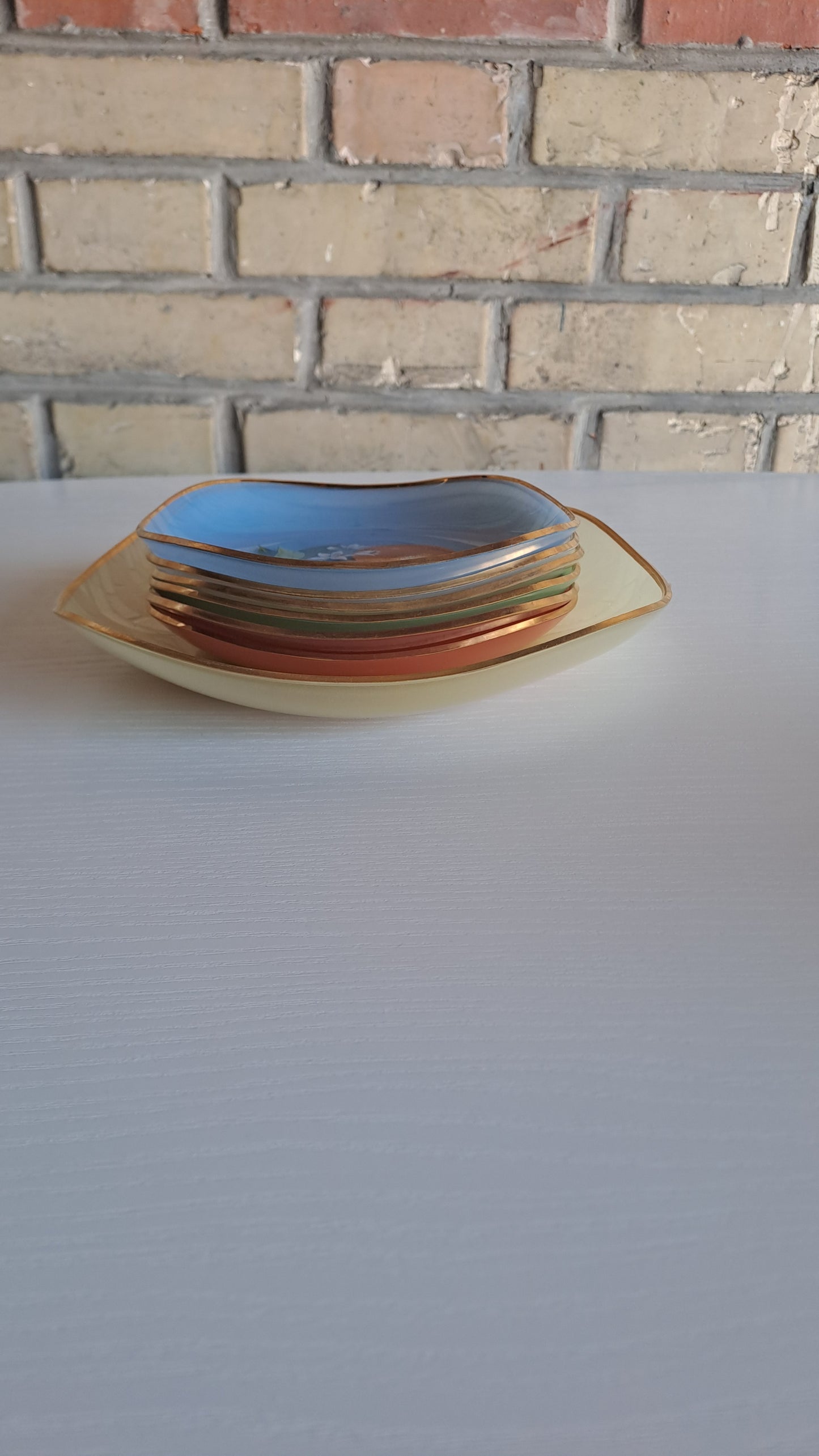 Vintage Obst Teller Schalen Set 7-teilig 50er/60er Jahre