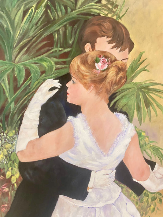 Romantisches Tanzpaar, Öl auf Leinwand Renoir Kopie