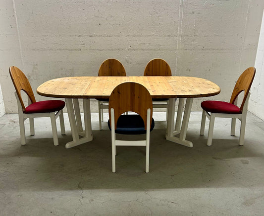Tisch + 5 Essstühle von Niels Koefoed für Koefoeds