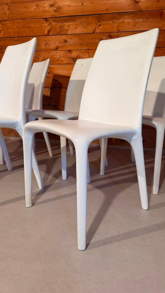 Bonaldo Design Stühle Alanda aus Leder Weiss Made in Italy