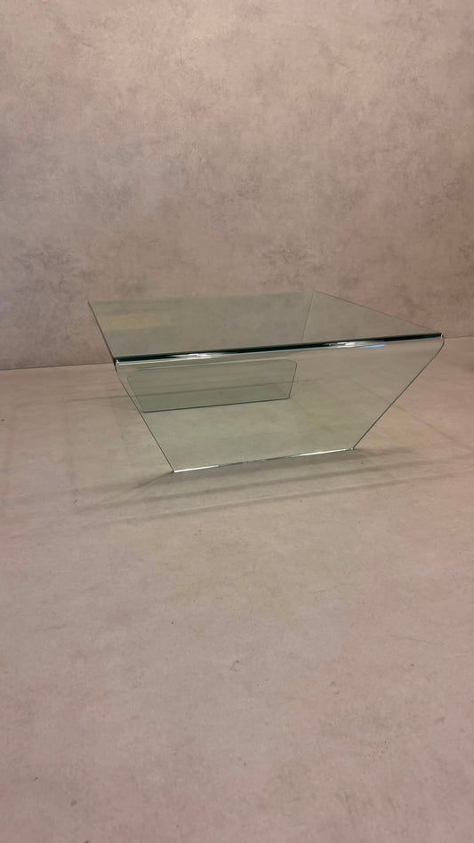 Vintage Coffee Table Couchtisch mit gebogenem Glas