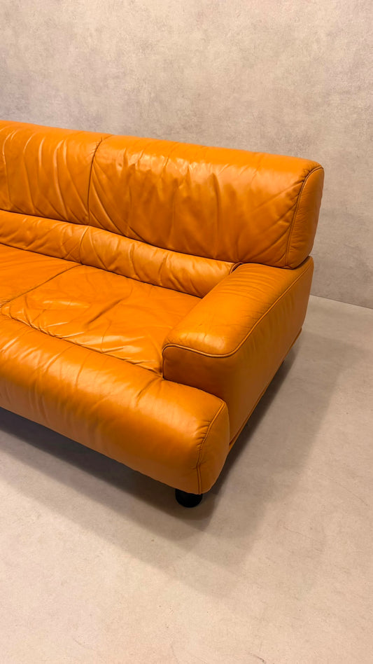 Vintage De Sede DS-18 Leder Sofa in cognac orange Farbe