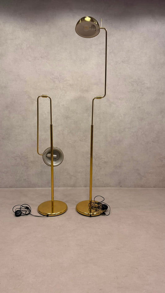Vintage Gelenk Stehlampen aus Messing 70er/80er goldfarbig
