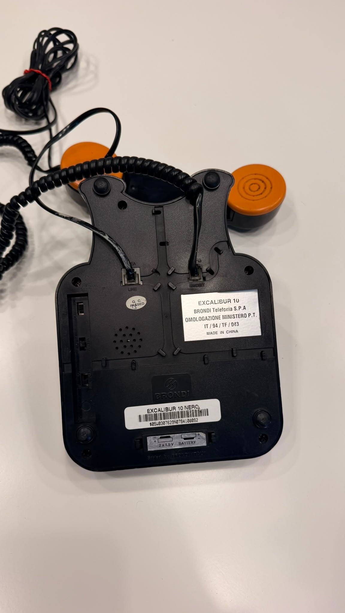 Vintage Brondi Excalibur 10 Telefon in schwarz