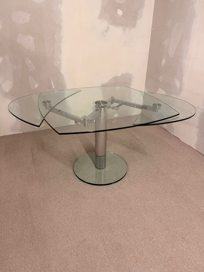 Esstisch Titan von Draenert mit ausziehbarer Mechanik, Glas