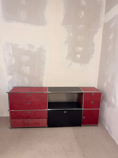Interio Quadro (USM Büromöbel Style) Sideboard rot/schwarz