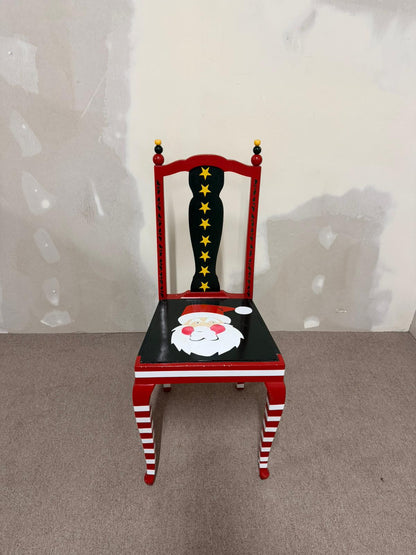 Weihnachtlicher Stuhl aus Holz, Nikolaus,Weihnachtsmann,Deko
