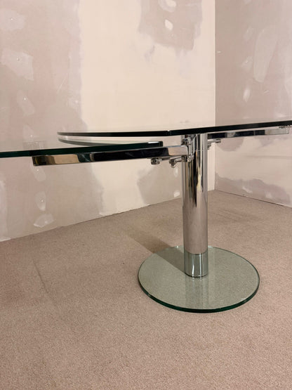 Esstisch Titan von Draenert mit ausziehbarer Mechanik, Glas
