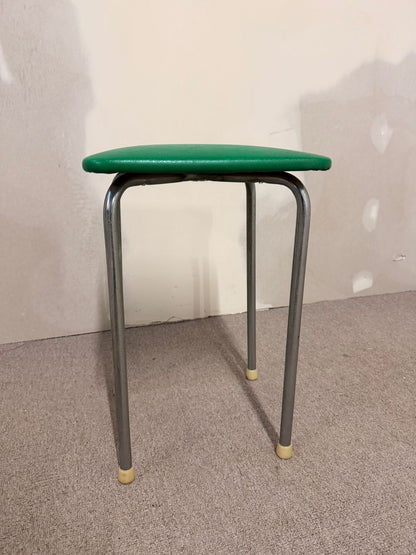 60-70er Vintage Tabourettli Hocker Sitzfläche in Grün
