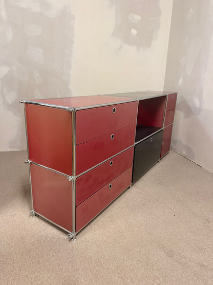 Interio Quadro (USM Büromöbel Style) Sideboard rot/schwarz