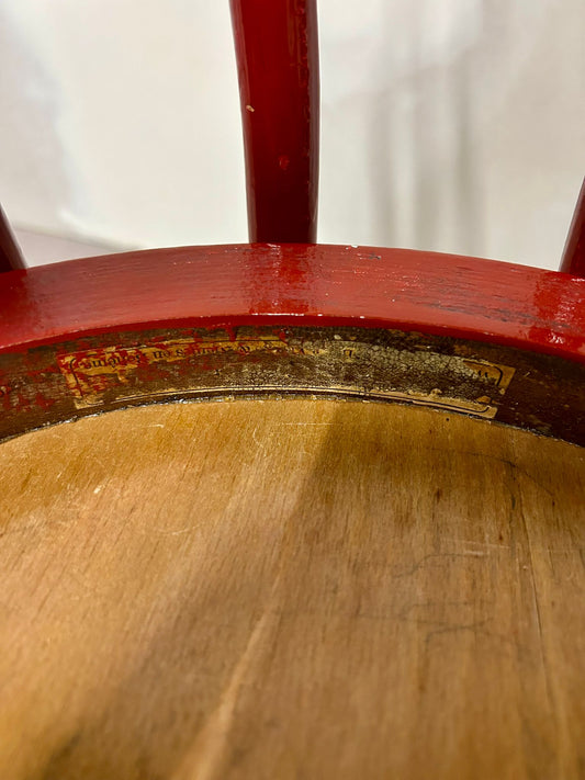 Rote Bugholz Stühle Vintage, lackiert
