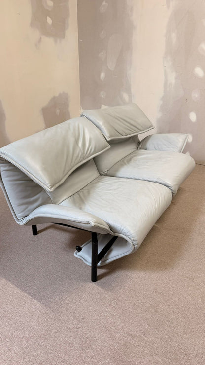 Cassina Veranda Leder Sofa von Vico Magistretti 80er Jahre