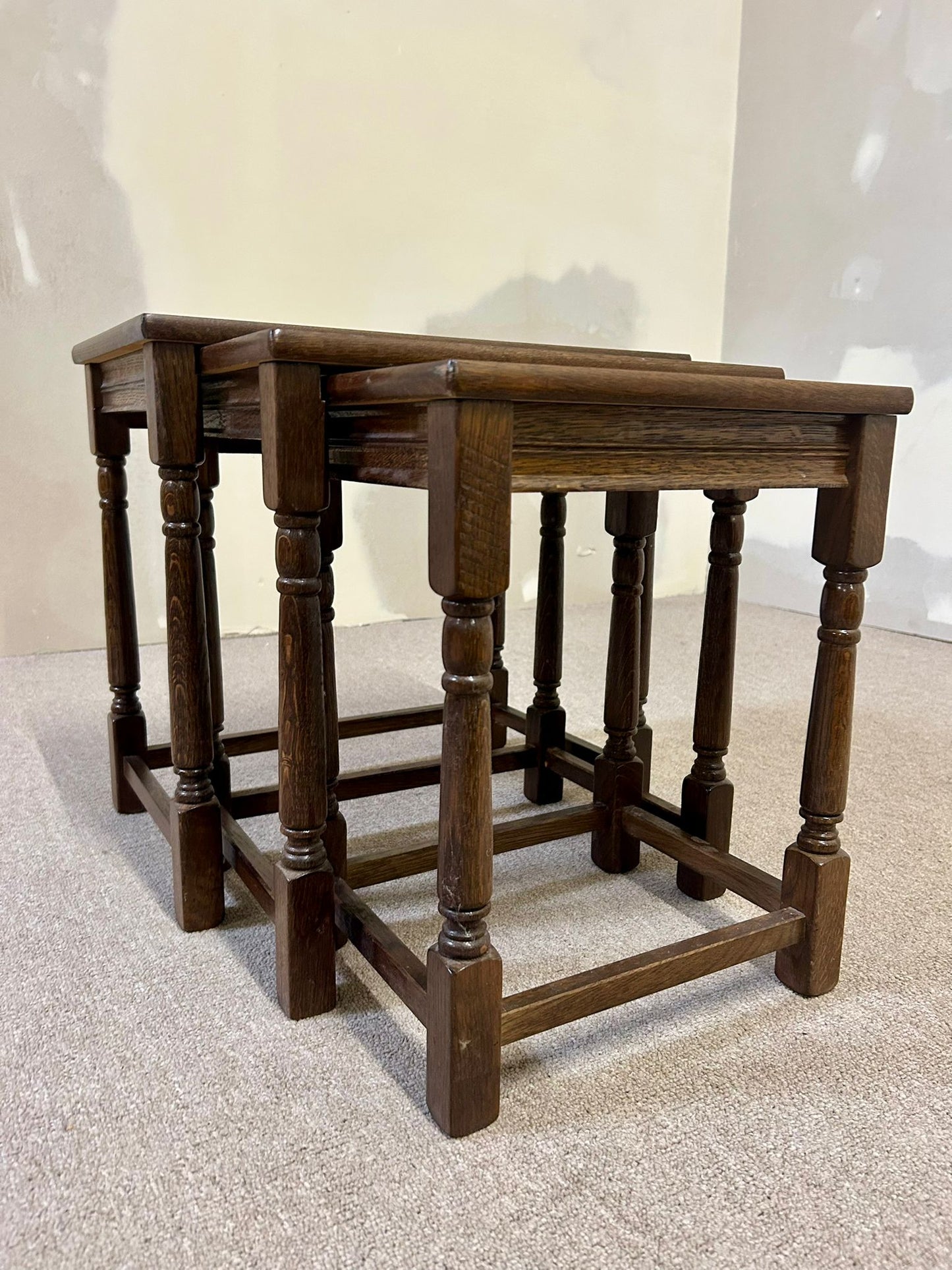 3er Set Satztische Massivholz Beistelltische Couchtische