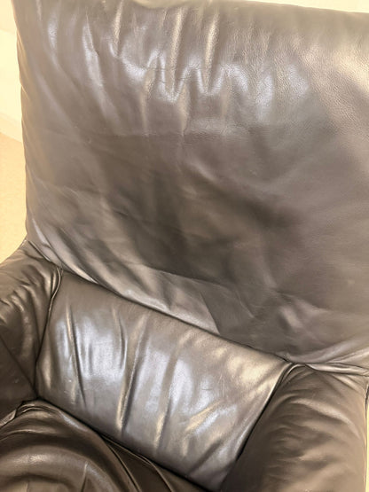 Robert Haussmann Schaukelstuhl mit Fusshocker Loungesessel