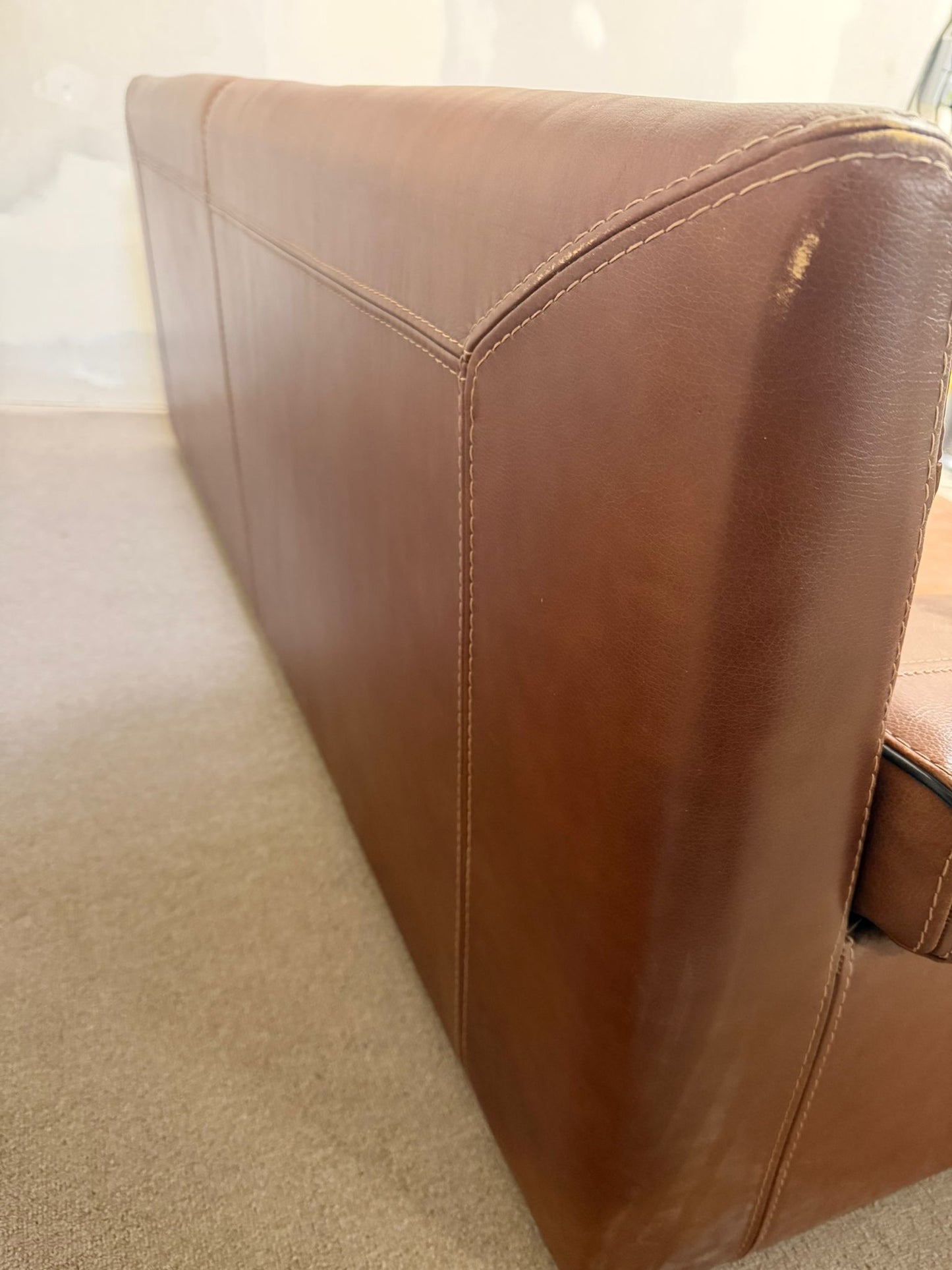 Vintage Sofa aus Leder von Josef Gobet in Cognacfarbe, Retro