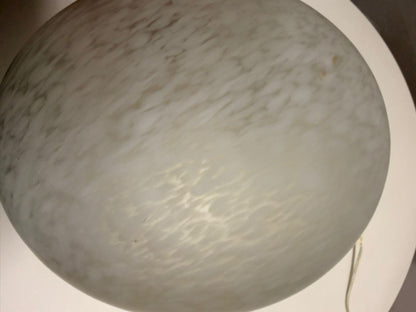 Italienische Caillou-Lampe weisses gesprenkeltes Glas 80`s