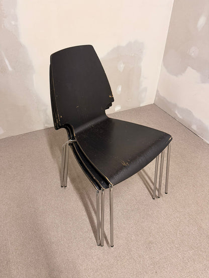 3x Ikea Vilmar Stuhl in schwarz, stapelbar
