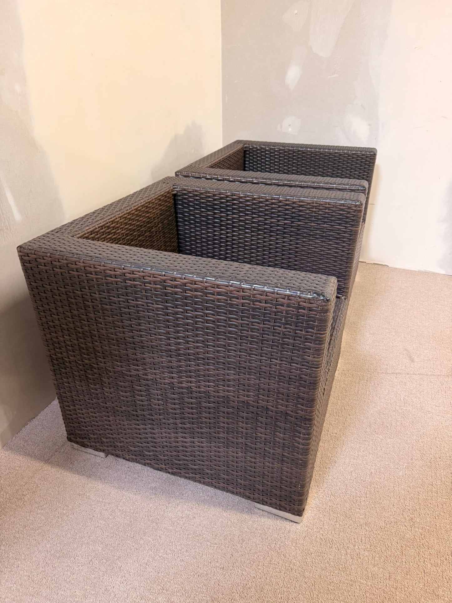 Loungesessel für Terrasse/Garten in braun aus Polyrattan