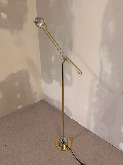 Stylische vintage Stehlampe, Gold/Chrome aus Messing