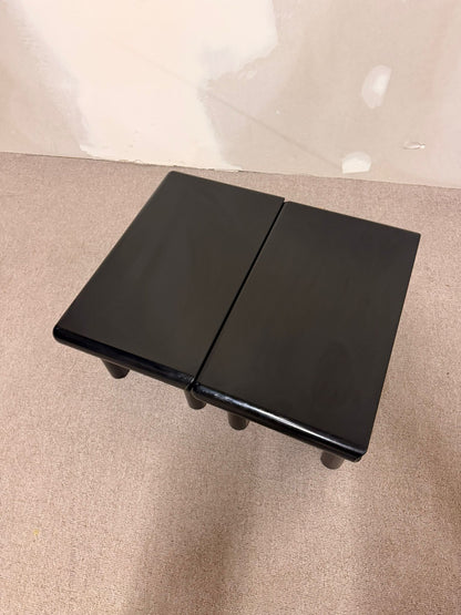 2er Set schwarze module Couchtische im Stil Rodolfo Bonetto