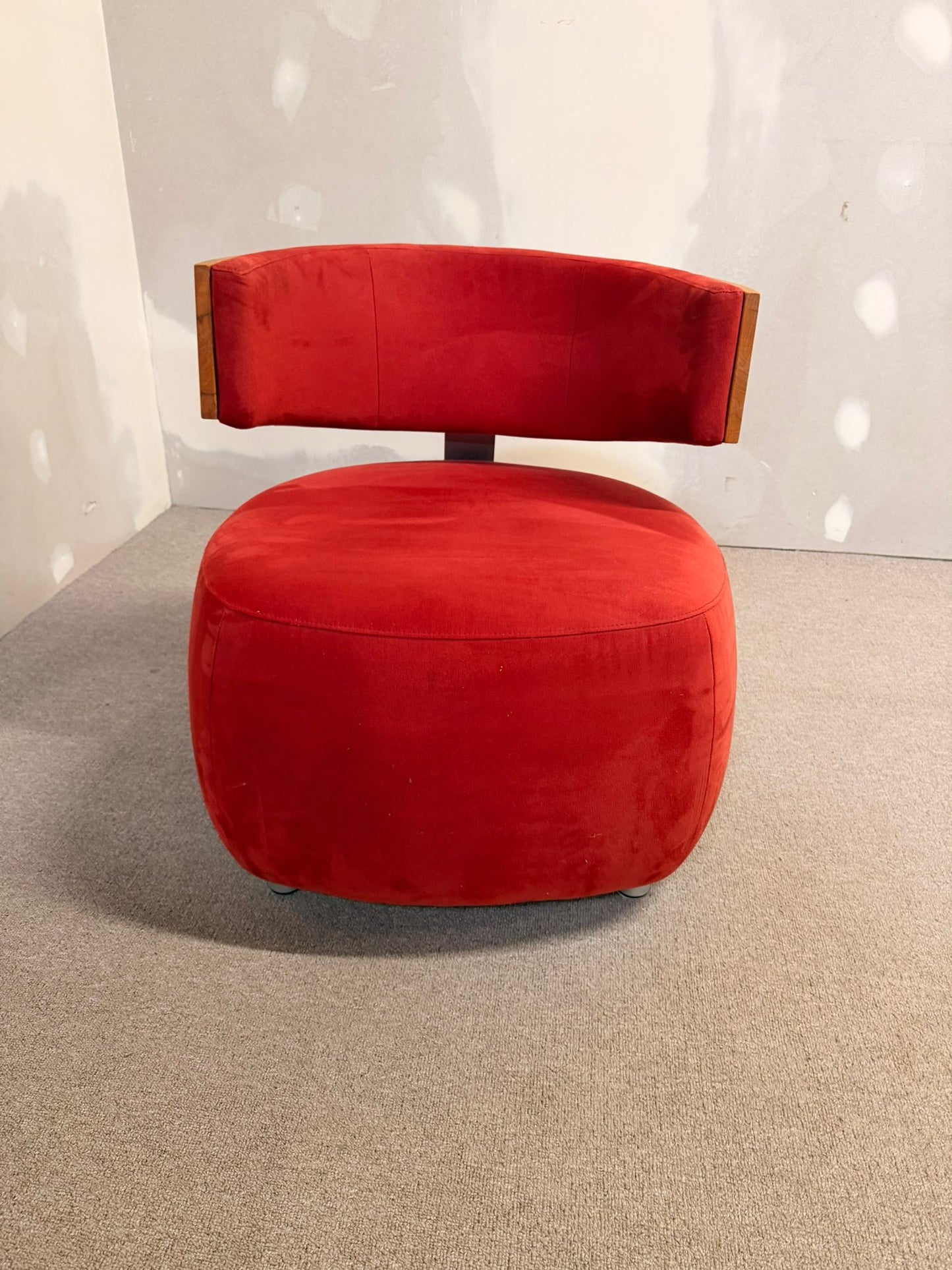 Boom Designer Sessel mit Rückenlehne Massivholz Buche rot