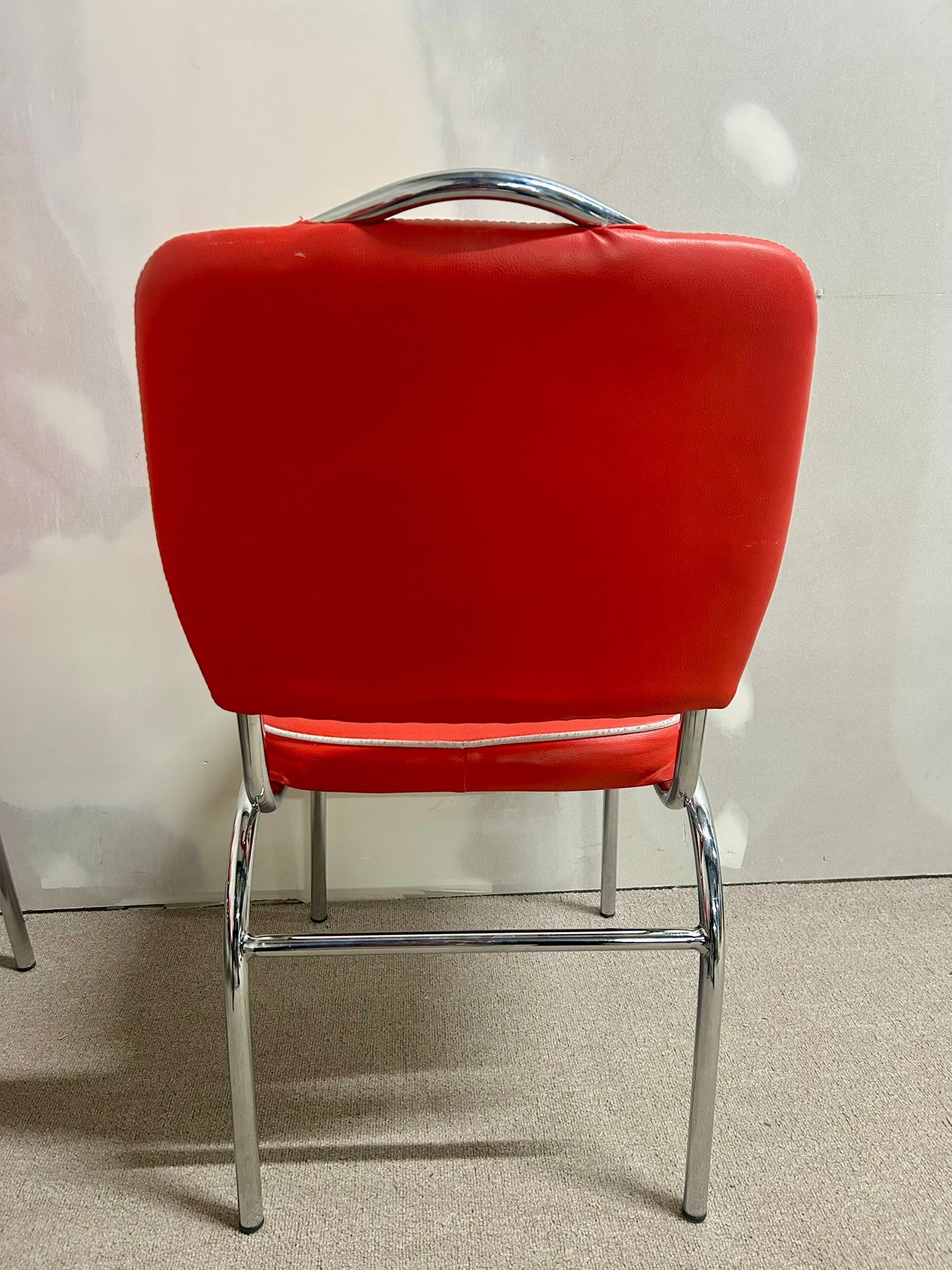 6x Retro Vintage Stühle im American Diner Stil rot/weiss