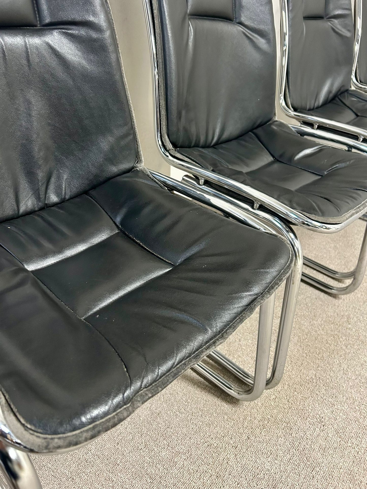 Freischwinger Stühle Gastone Rinaldi Rima Italia Leder