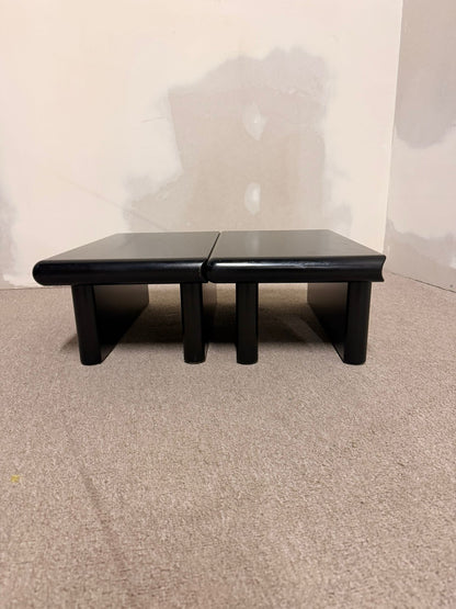 2er Set schwarze module Couchtische im Stil Rodolfo Bonetto