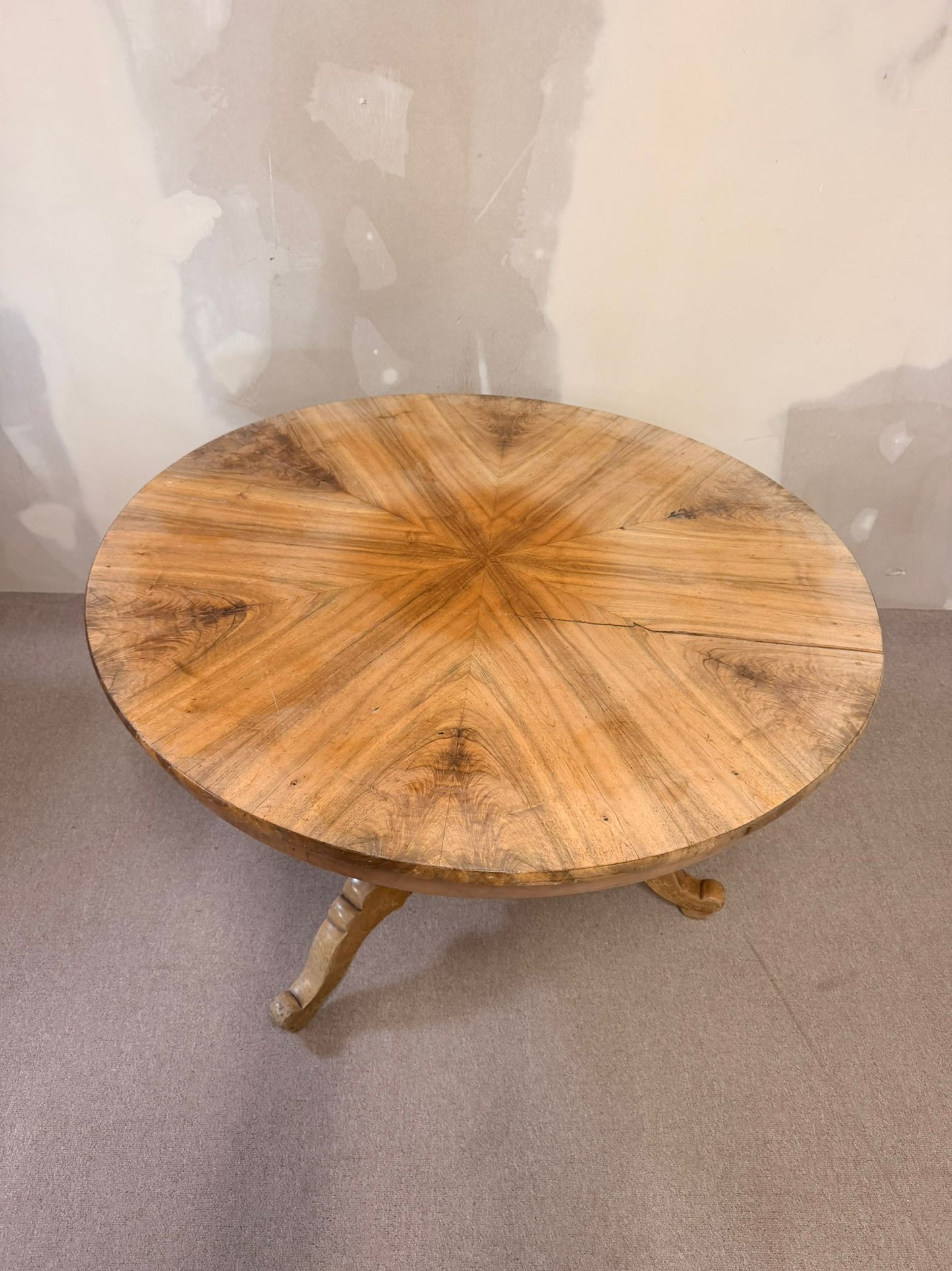 Antiker Biedermeier Esstisch Louis Philippe Sternmuster