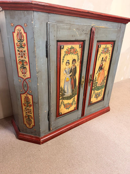 Antiker handbemaltes Vintage Sideboard im Bauernstil 50er