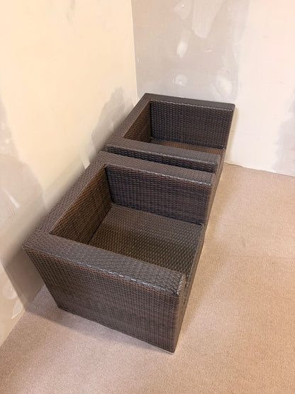 Loungesessel für Terrasse/Garten in braun aus Polyrattan