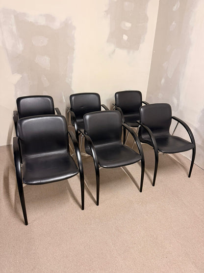 Lederstühle von Team by Wellis Schweizer Qualität, schwarz