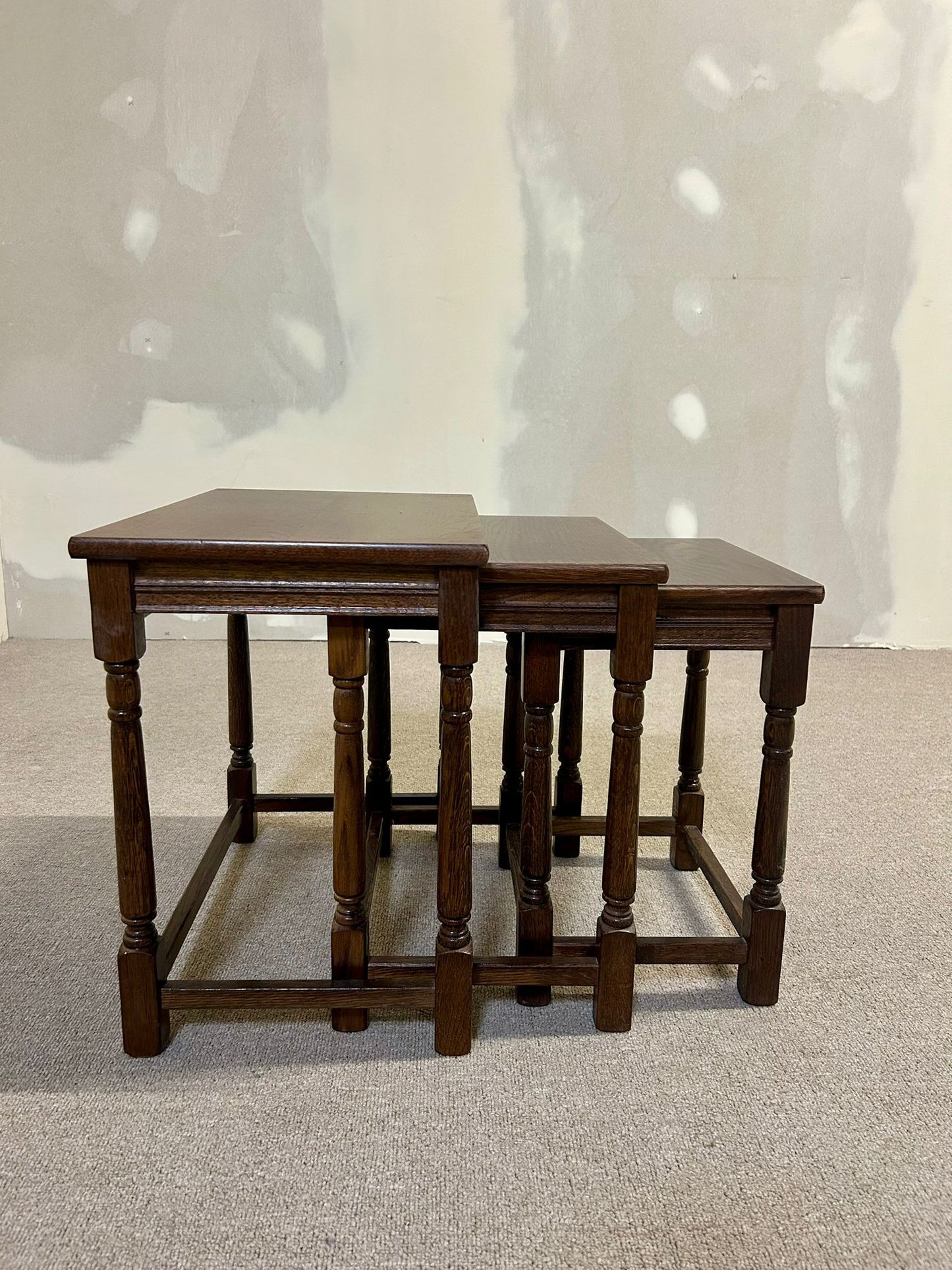 3er Set Satztische Massivholz Beistelltische Couchtische