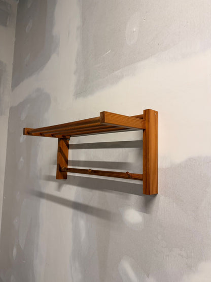Dänische Mid Century Wandgarderobe Teakholz 1960`s Hutablage