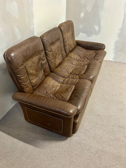 Vintage De Sede Ledersofa aus der Serie DS-66, 3er Sofa