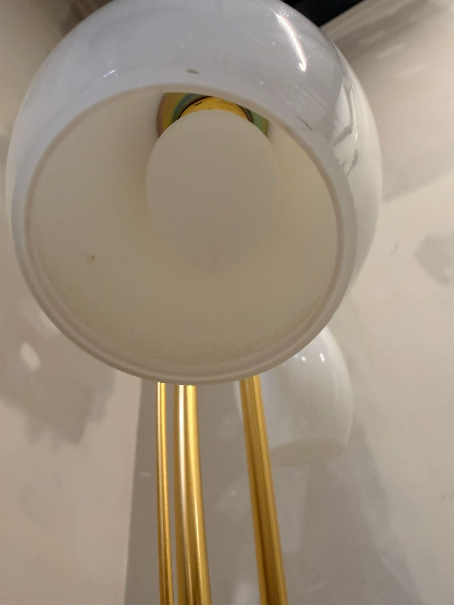 Vintage vergoldete Messing Tischlampe 2-flammig von Bankamp