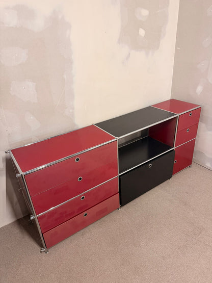 Interio Quadro (USM Büromöbel Style) Sideboard rot/schwarz