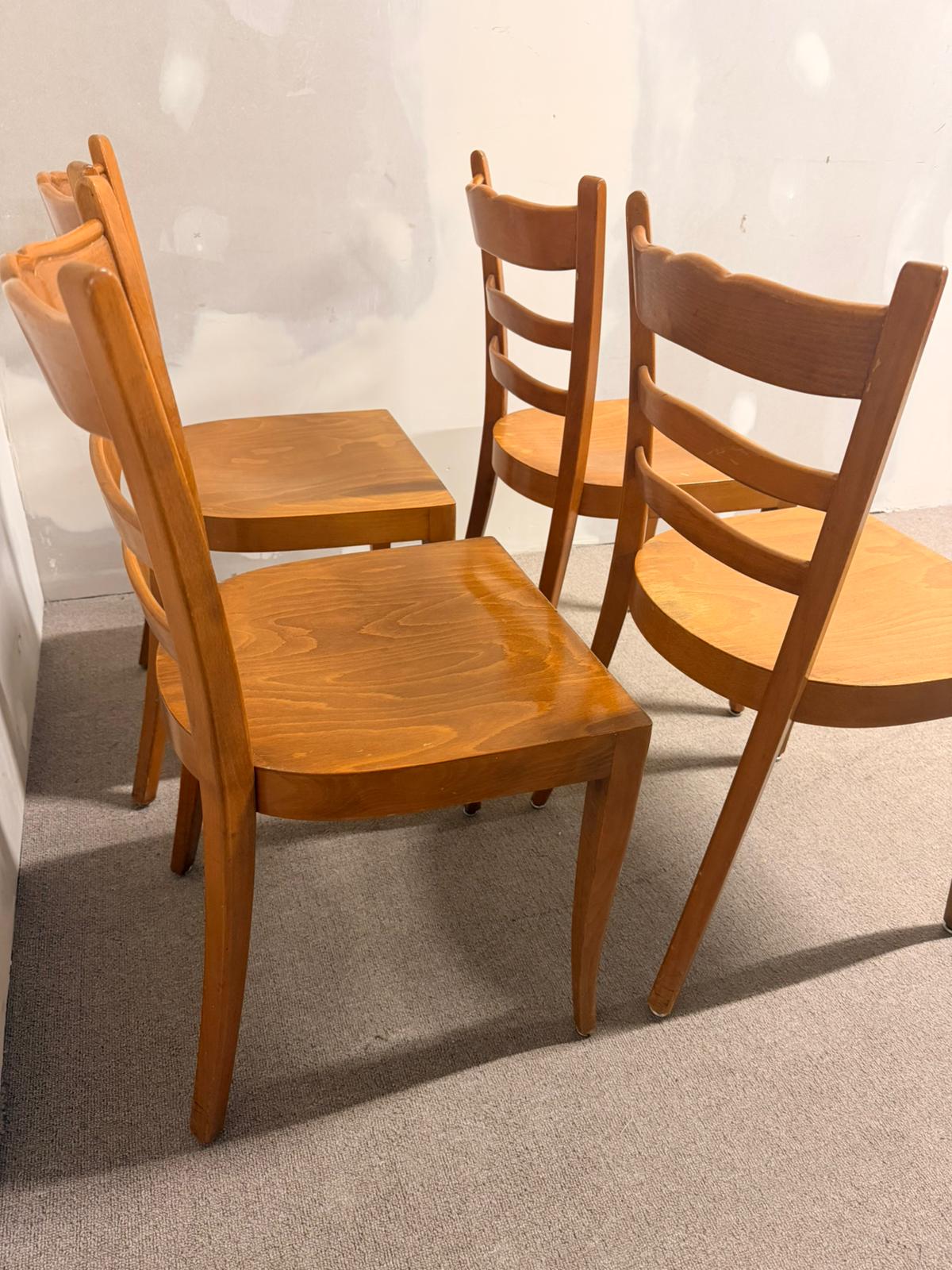 Mid Century Vintage Stühle, Beizenstühle aus Nussbaumholz