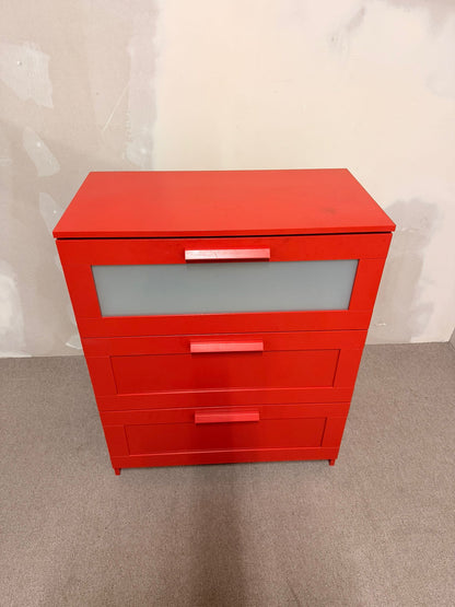 Ikea Brimnes Kommode in Rot von Ikea mit 3 Schubladen