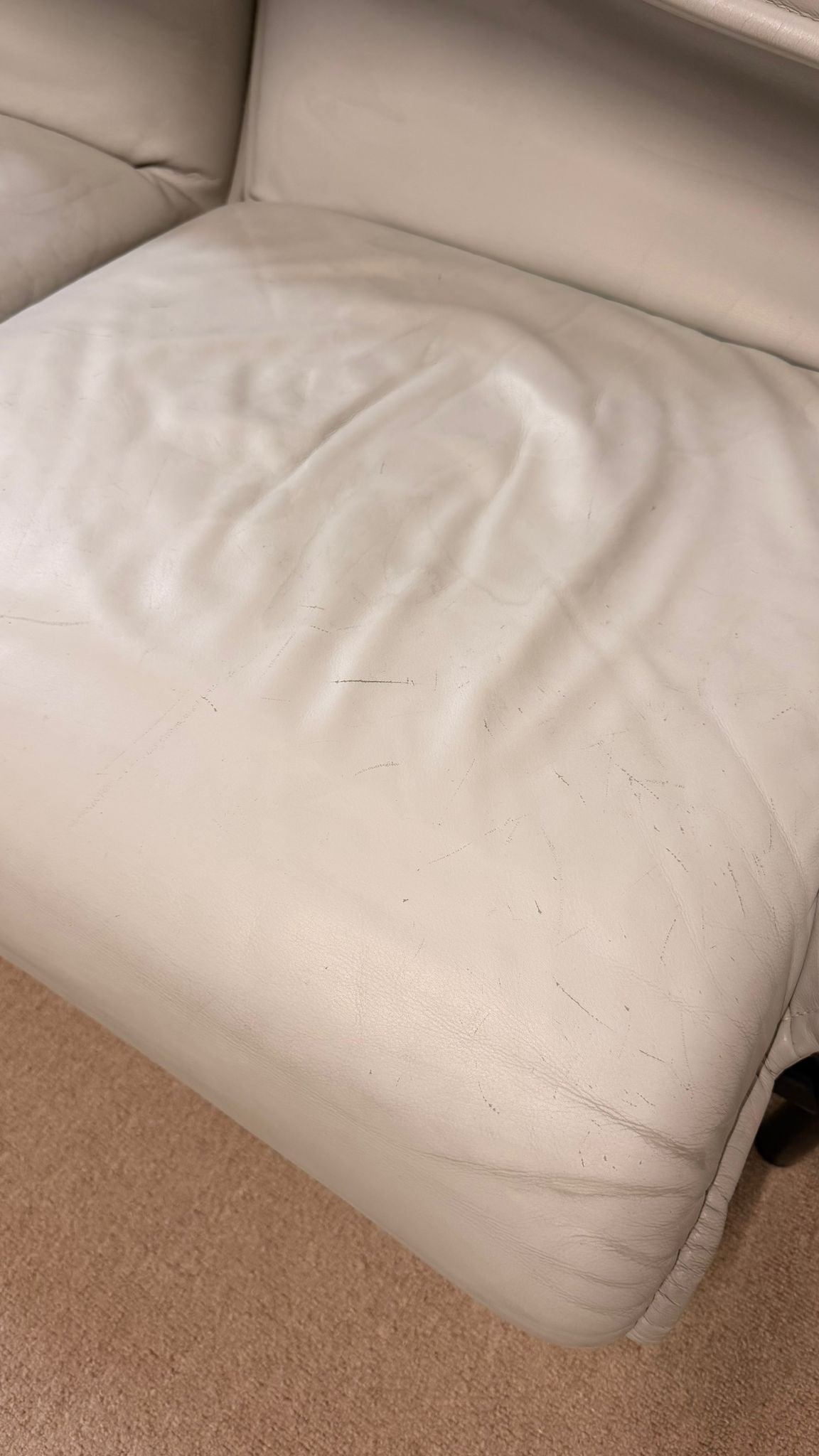 Cassina Veranda Leder Sofa von Vico Magistretti 80er Jahre