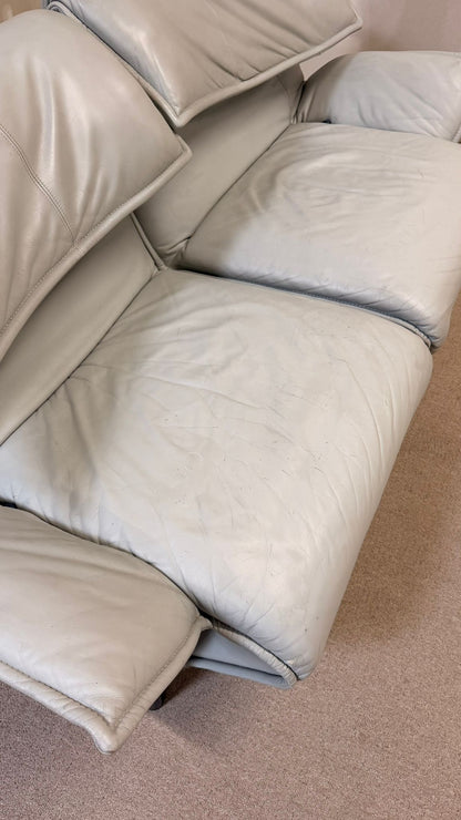 Cassina Veranda Leder Sofa von Vico Magistretti 80er Jahre