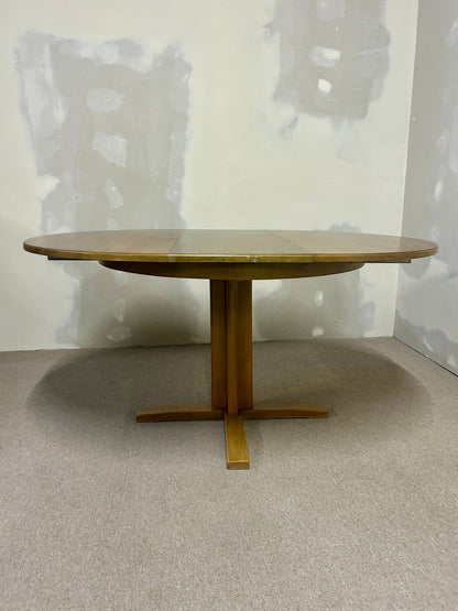 Runder, ausziehbarer Tisch aus Holz, Esstisch mit Platte