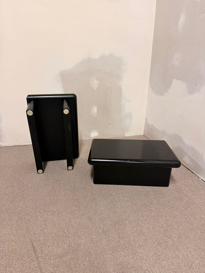 2er Set schwarze module Couchtische im Stil Rodolfo Bonetto