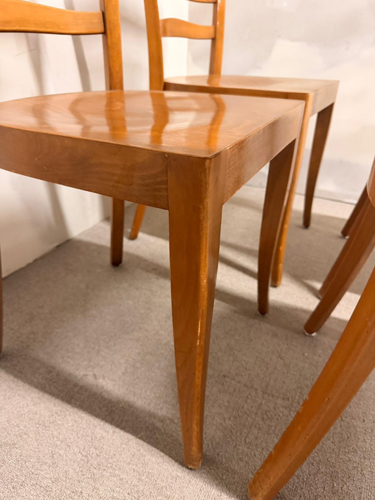 Mid Century Vintage Stühle, Beizenstühle aus Nussbaumholz
