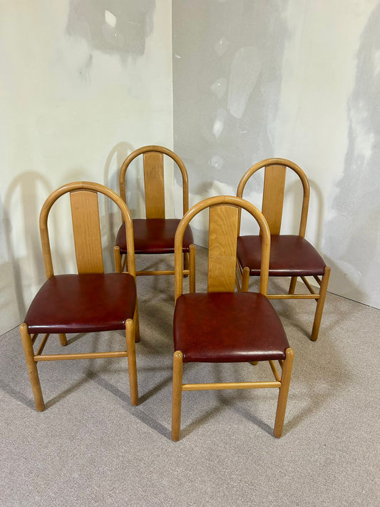 4x Annig Sarian Esszimmerstühle Thalia Holz 1980 Tissetanta